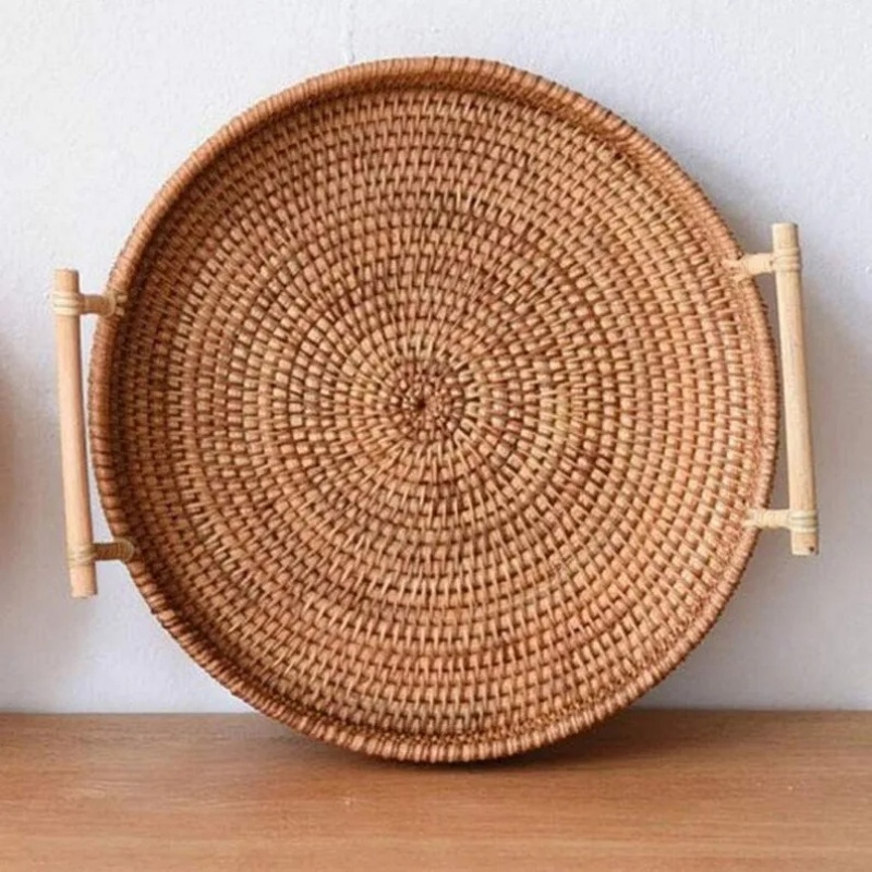 Food Storage Of Plants - Handwoven Rattan Tray & Food Storage