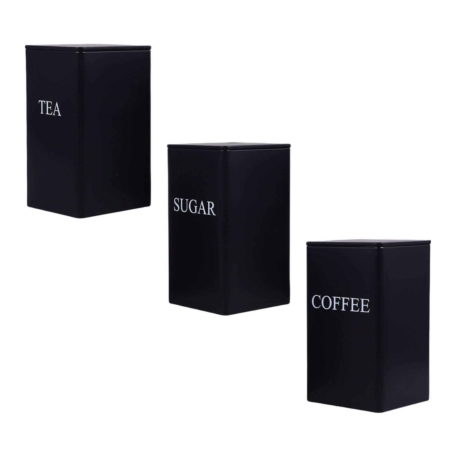 Food Storage And Organizer - 3Pcs Kitchen Storage Canisters Metal Square