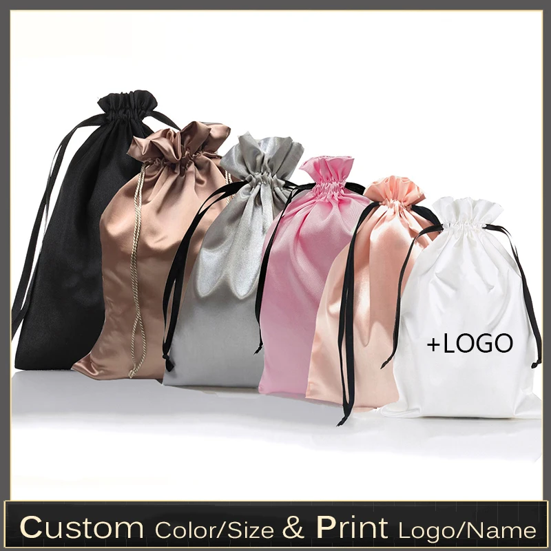 Food Storage Of Plants - 10PCS Custom Satin Extensions Hair Bags