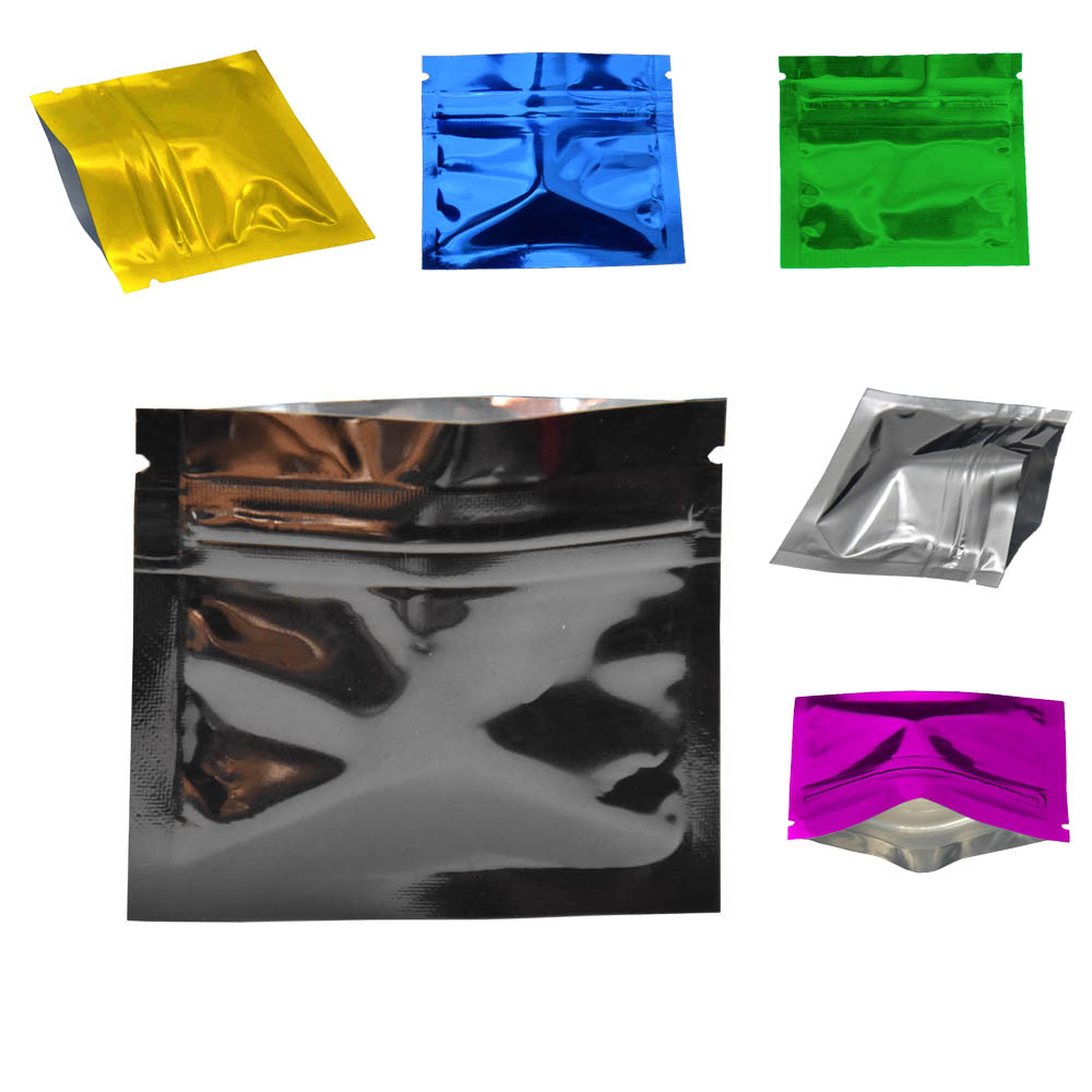 Food Storage Bags Zip Lock Pouch - 100Pcs Colorful Glossy Aluminum Foil Zip