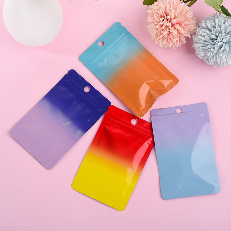 1000Pcs Laser Color Gradient Z - Food Storage Bags Zip Lock Pouch ulasan dan harga