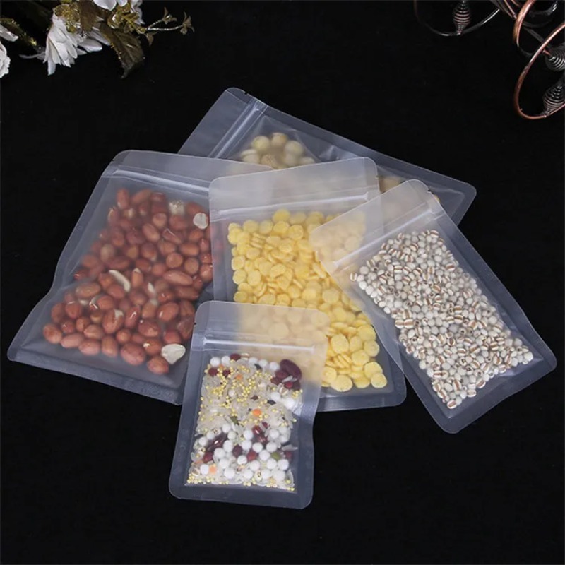 100pcs Matte Plastic Zipper Ba - Food Storage Bags Zip Lock Pouch ulasan dan harga