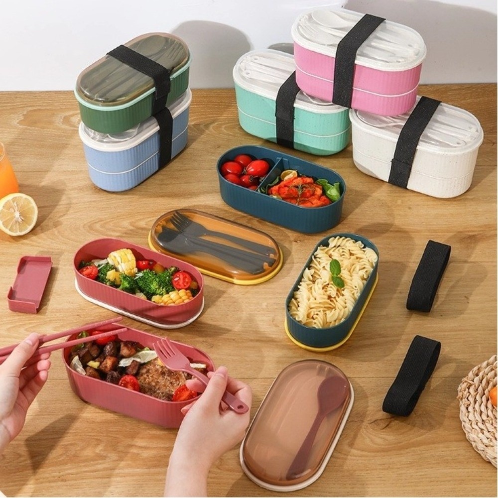 Portable Double Layer Lunch Bo - Food Storage Kits ulasan dan harga