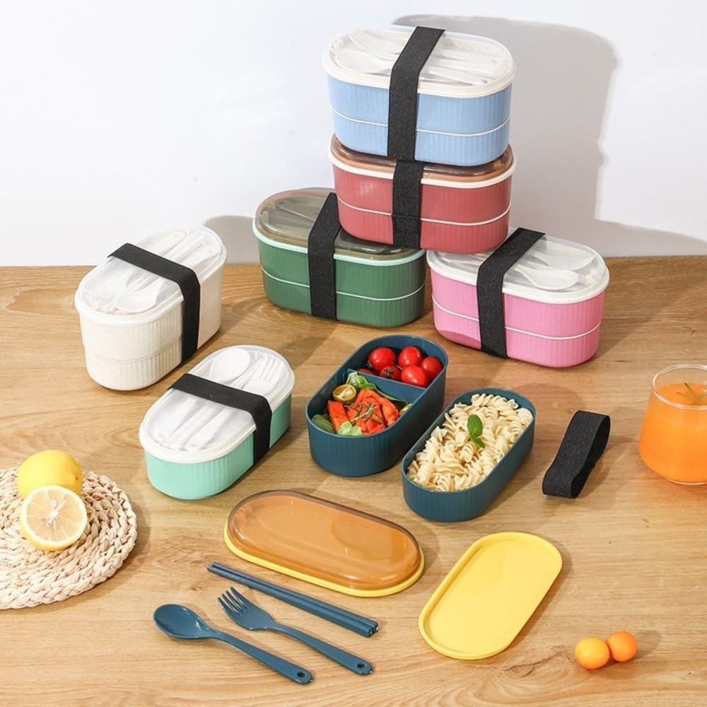 Portable Double Layer Lunch Bo - Food Storage Kits ulasan dan harga