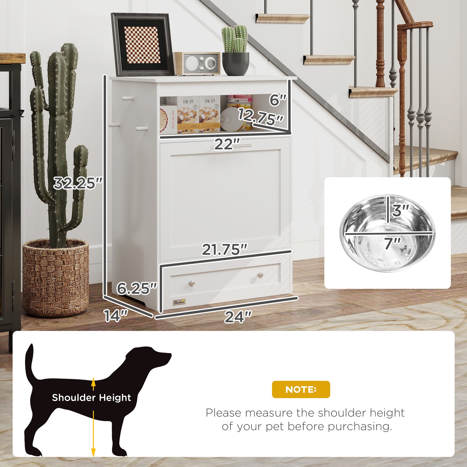 Pet Feeder Station, Dog and Ca - Food Storage Cabinet ulasan dan harga