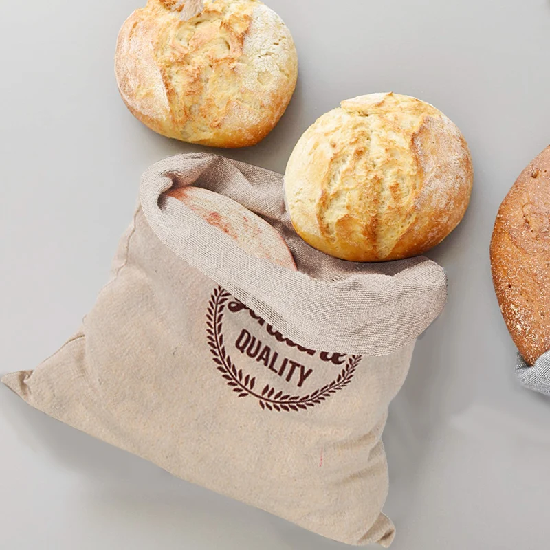 Linen Bread Bag Reusable Bags  - Food Storage Of Plants ulasan dan harga