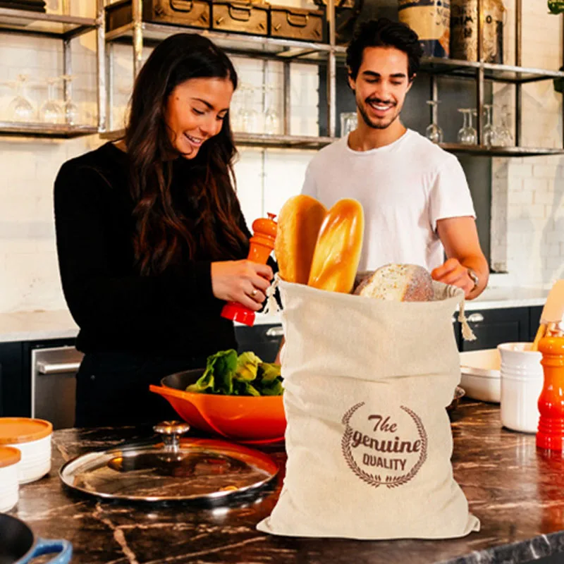 Linen Bread Bag Reusable Bags  - Food Storage Of Plants ulasan dan harga
