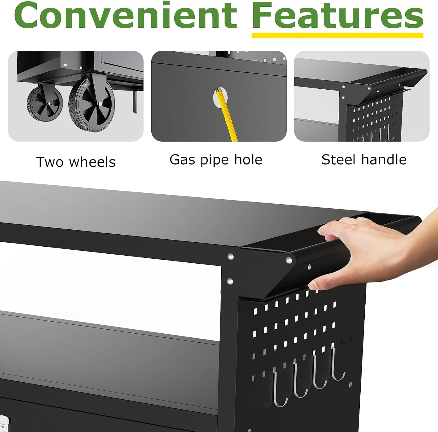 Outdoor Grill Cart Table With  - Food Storage Camping ulasan dan harga