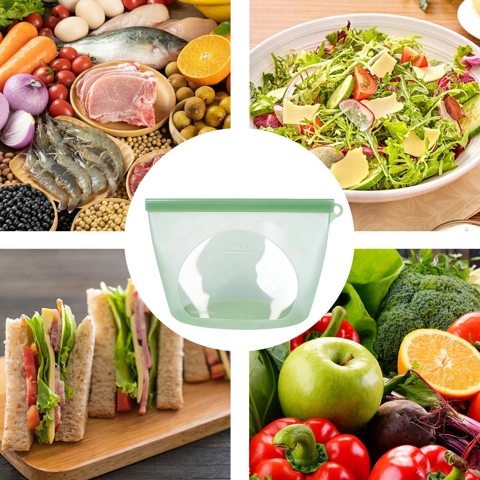 Silicone Ziplock Bags 1000ml O - Food Storage Bags Zip Lock Pouch ulasan dan harga