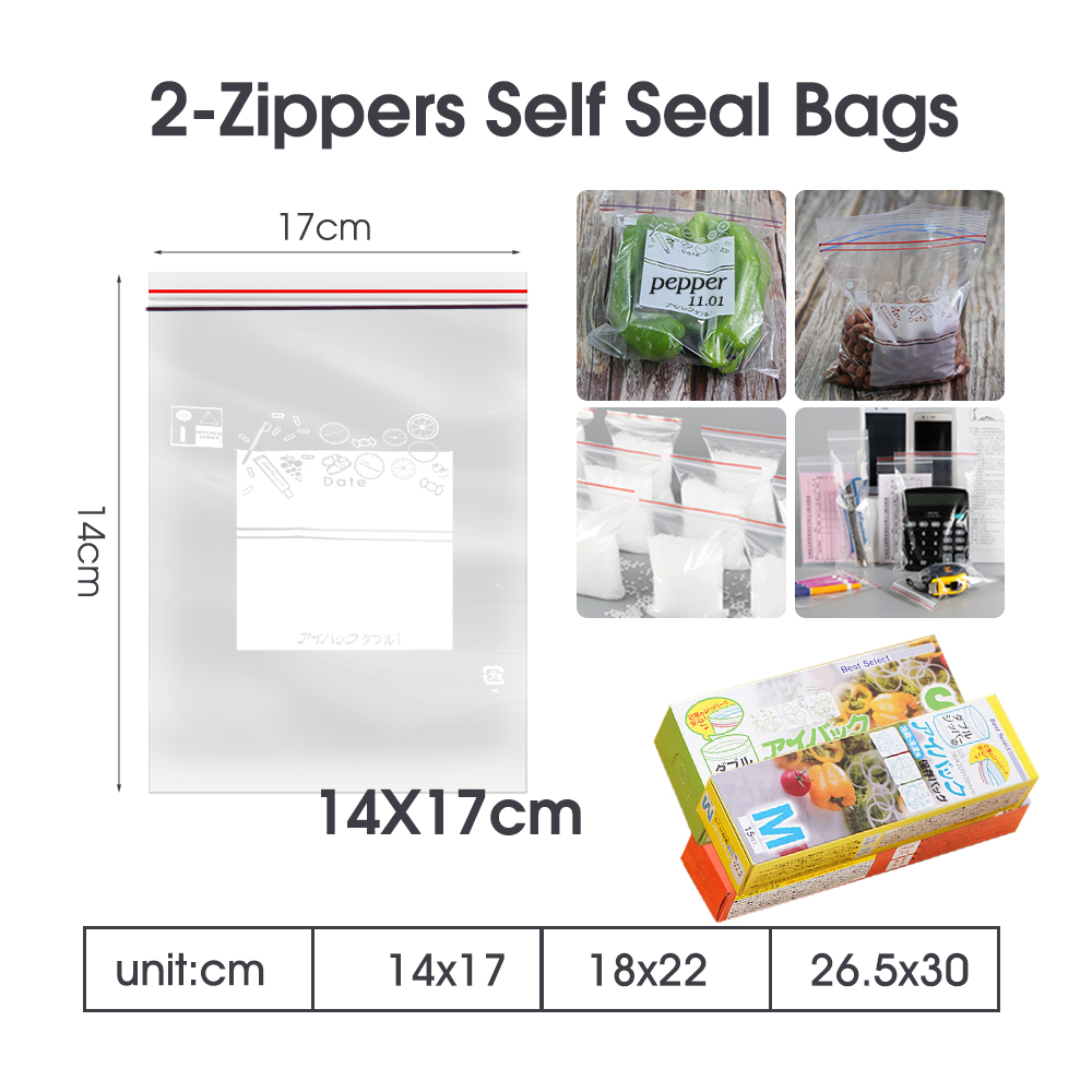 0.12mm Thick Resealable Dual Z - Food Storage Bags Zip Lock Pouch ulasan dan harga