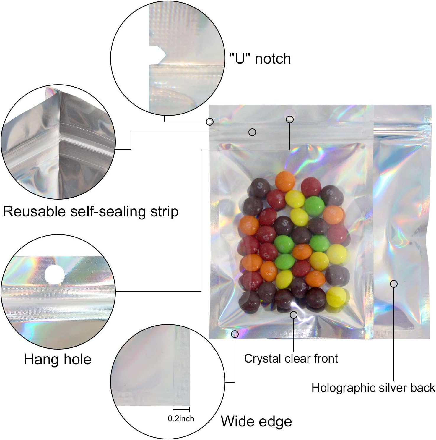 50/10PCS Laser Sealing Bags Pl - Food Storage Bags Zip Lock Pouch ulasan dan harga