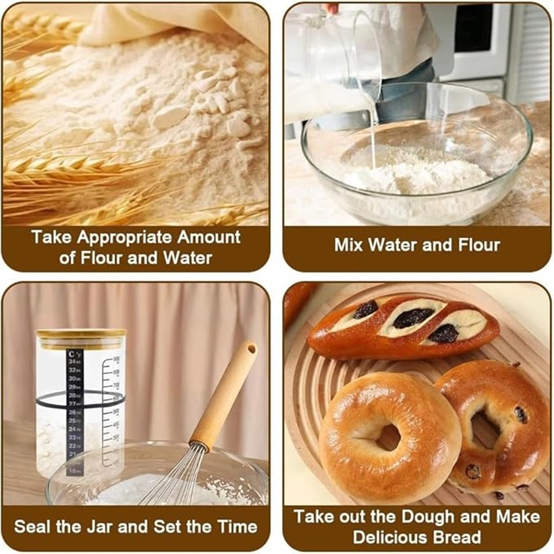 Sourdough Starter Jar Kit Sour - Food Storage Kits ulasan dan harga