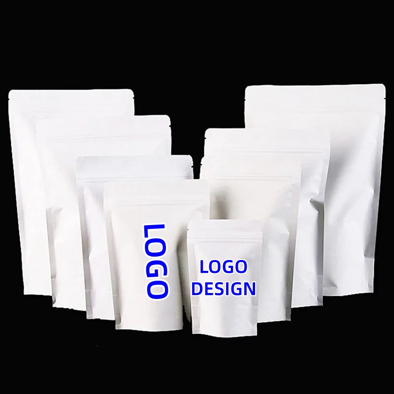 100pcs Wholesale Stand up Whit - Food Storage Bags Zip Lock Pouch ulasan dan harga