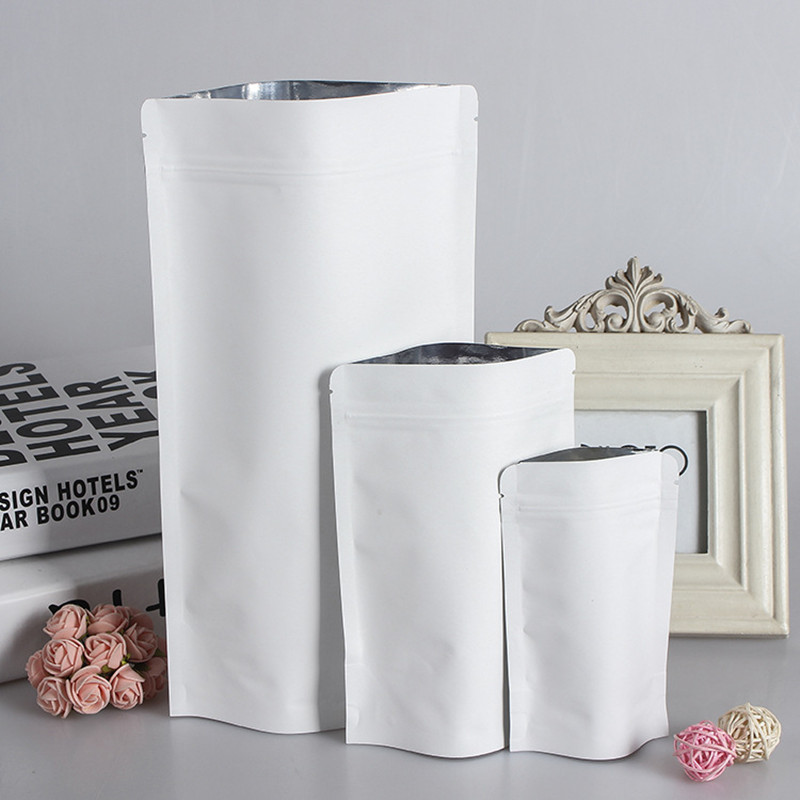 100pcs Wholesale Stand up Whit - Food Storage Bags Zip Lock Pouch ulasan dan harga