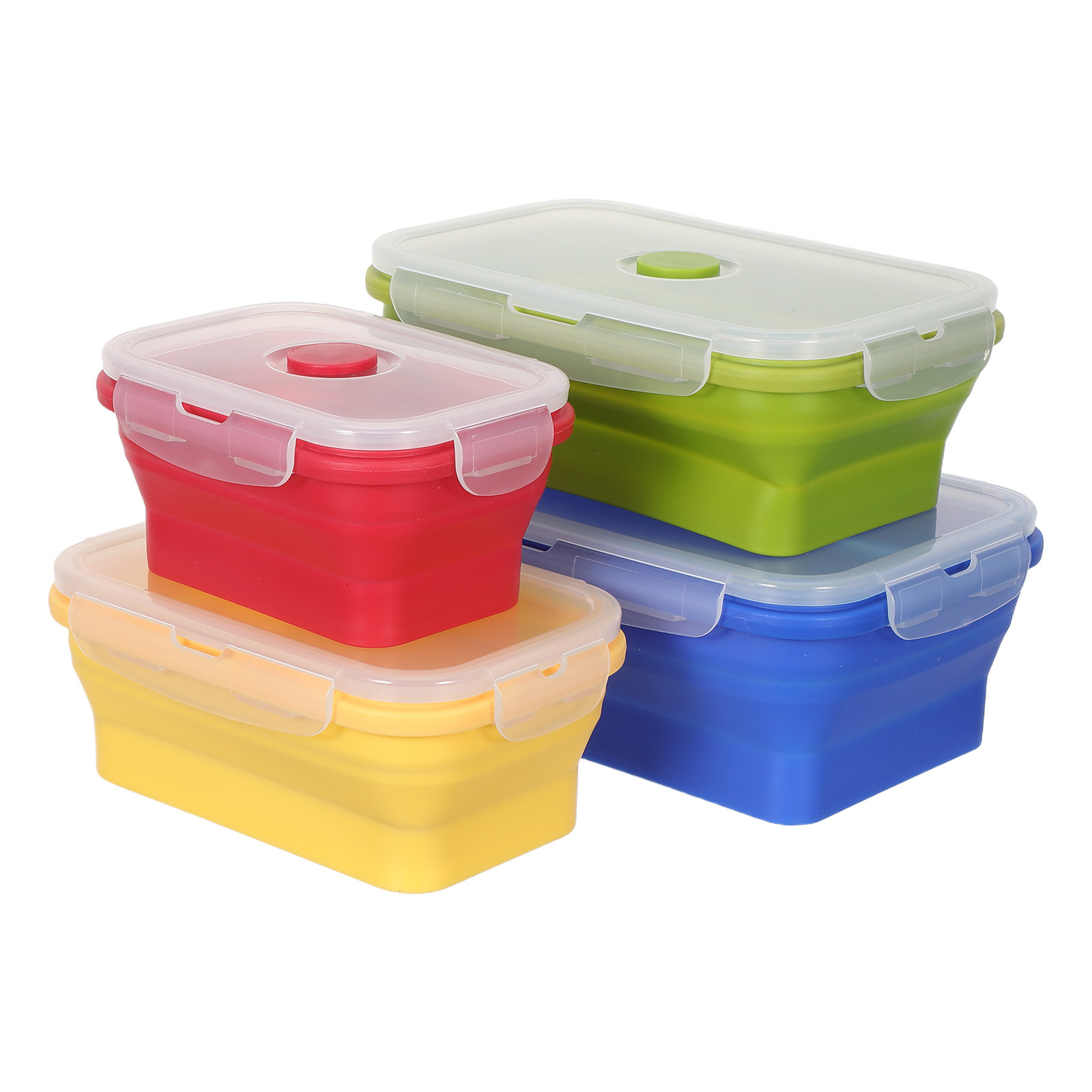 4Pcs Foldable Silicone Lunch B - Food Storage Camping ulasan dan harga