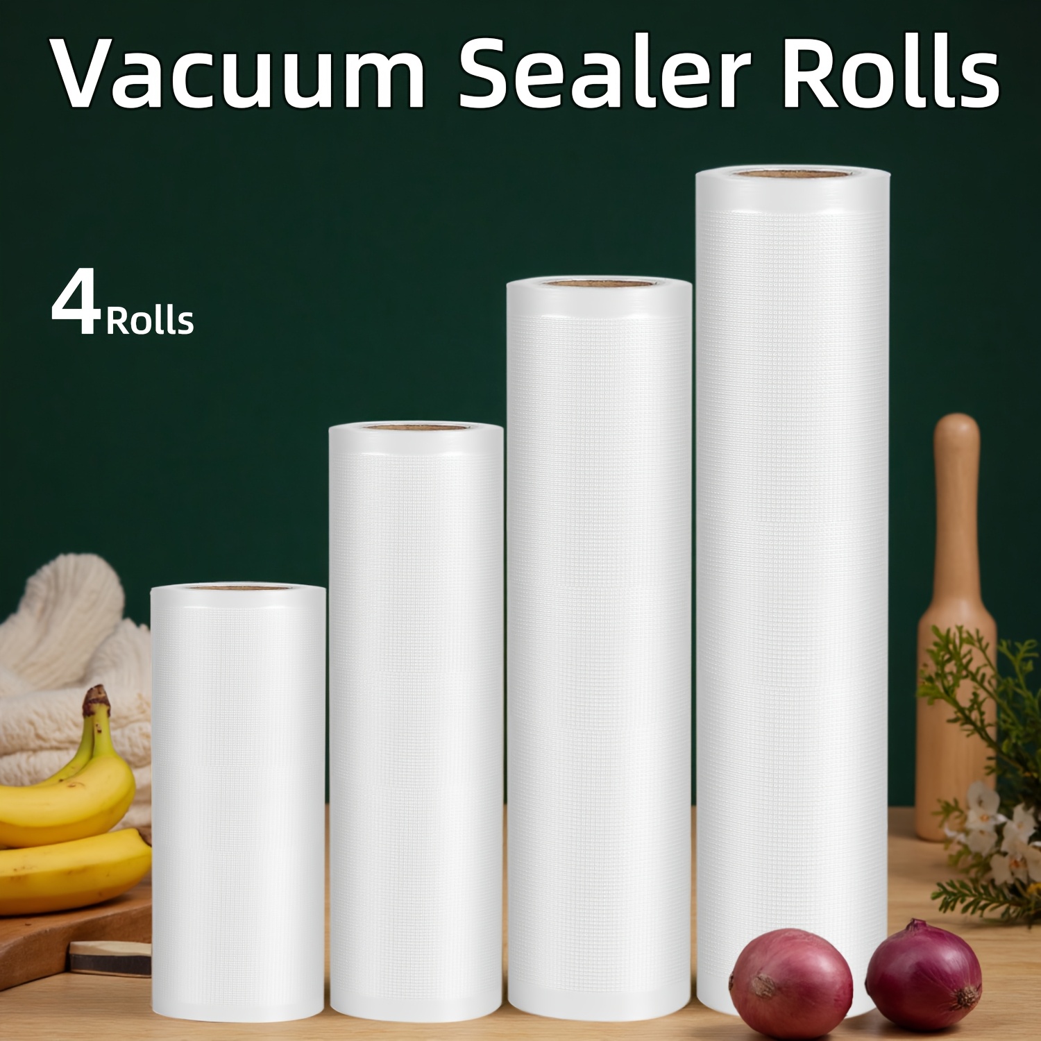 4-Pack Vacuum Sealer Rolls: He - Food Storage Vacuum Seal ulasan dan harga