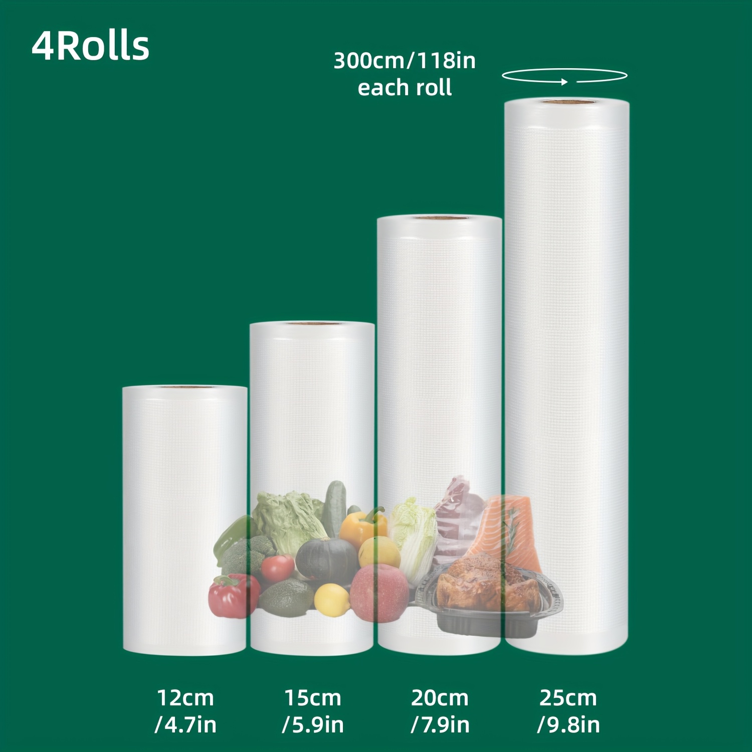 4-Pack Vacuum Sealer Rolls: He - Food Storage Vacuum Seal ulasan dan harga