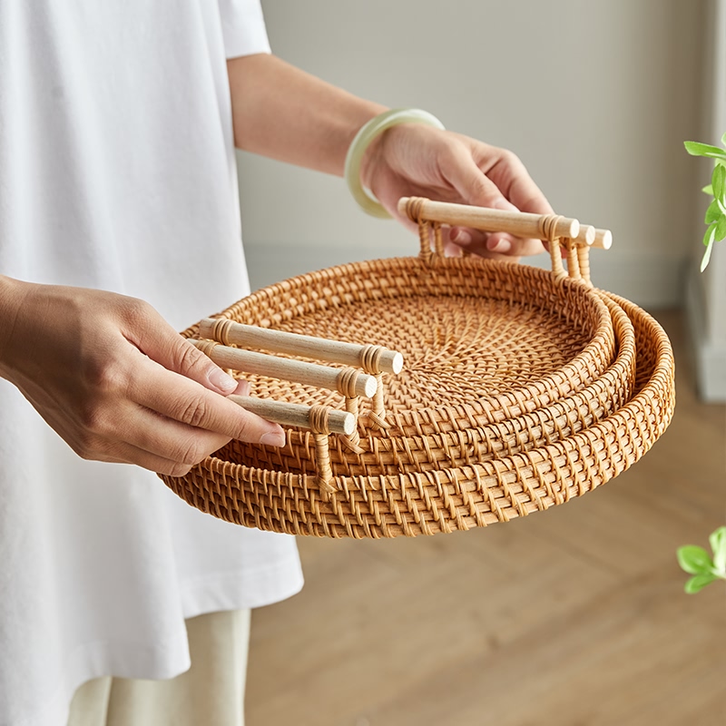 Rectangle Wicker Tray Picnic B - Food Storage Of Plants ulasan dan harga