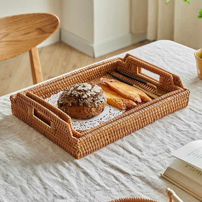 Rectangle Wicker Tray Picnic B - Food Storage Of Plants ulasan dan harga