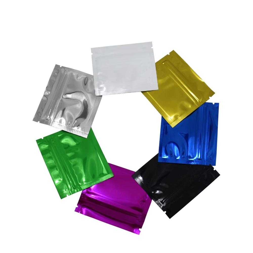 100Pcs Colorful Glossy Aluminu - Food Storage Bags Zip Lock Pouch ulasan dan harga
