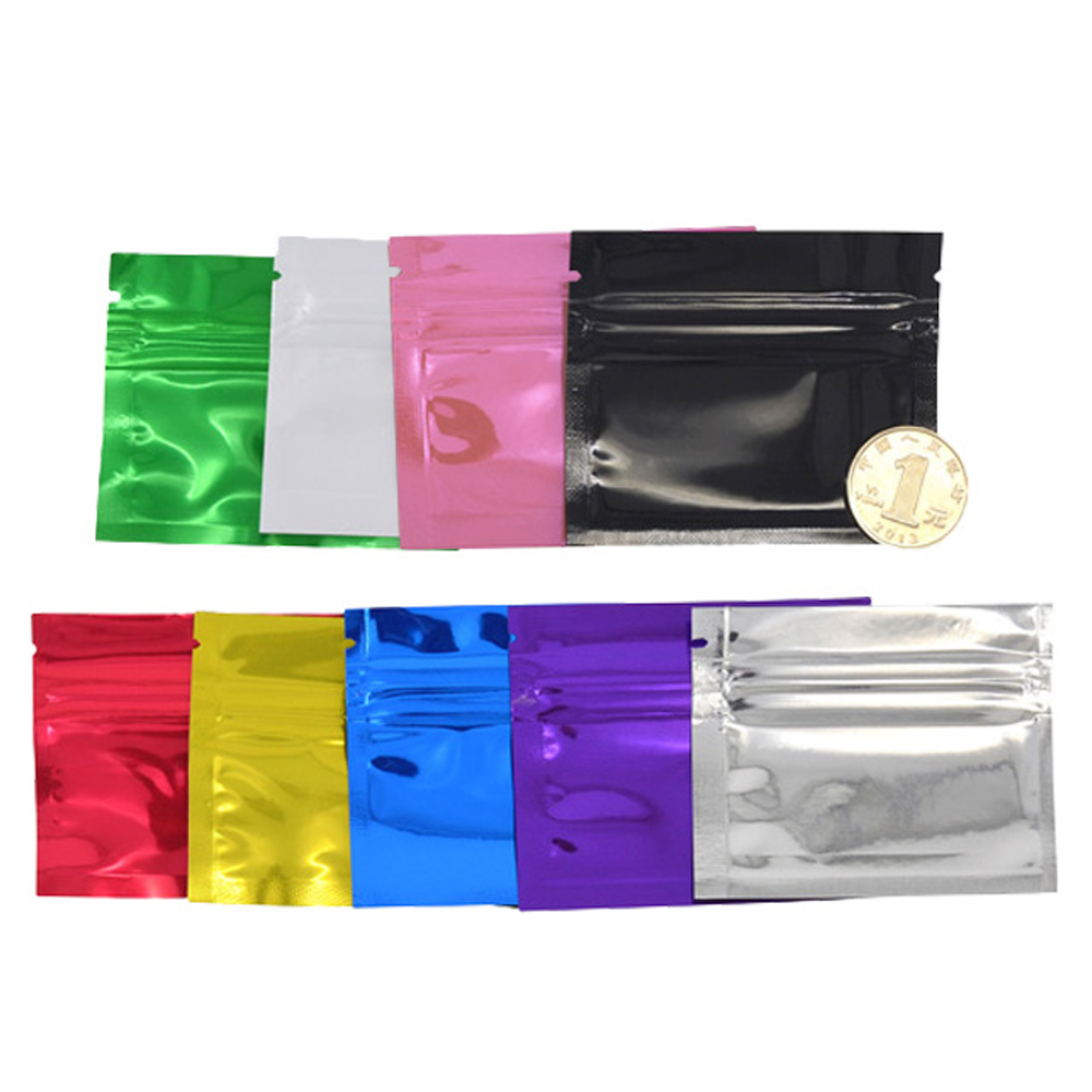 100Pcs Colorful Glossy Aluminu - Food Storage Bags Zip Lock Pouch ulasan dan harga