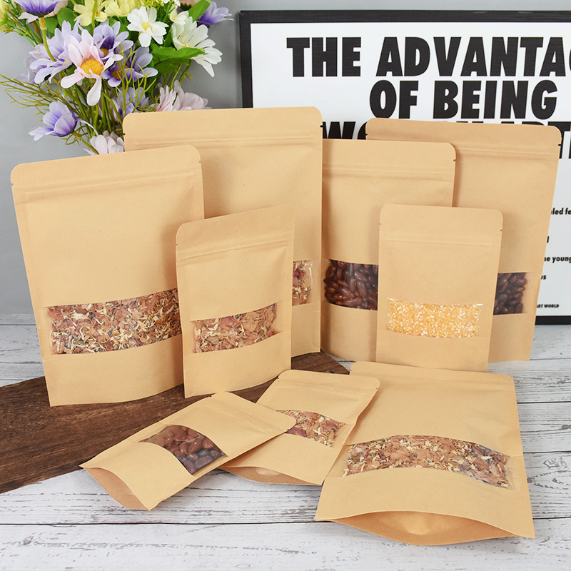 20/50pcs Kraft Paper Zip Lock  - Food Storage Bags Zip Lock Pouch ulasan dan harga