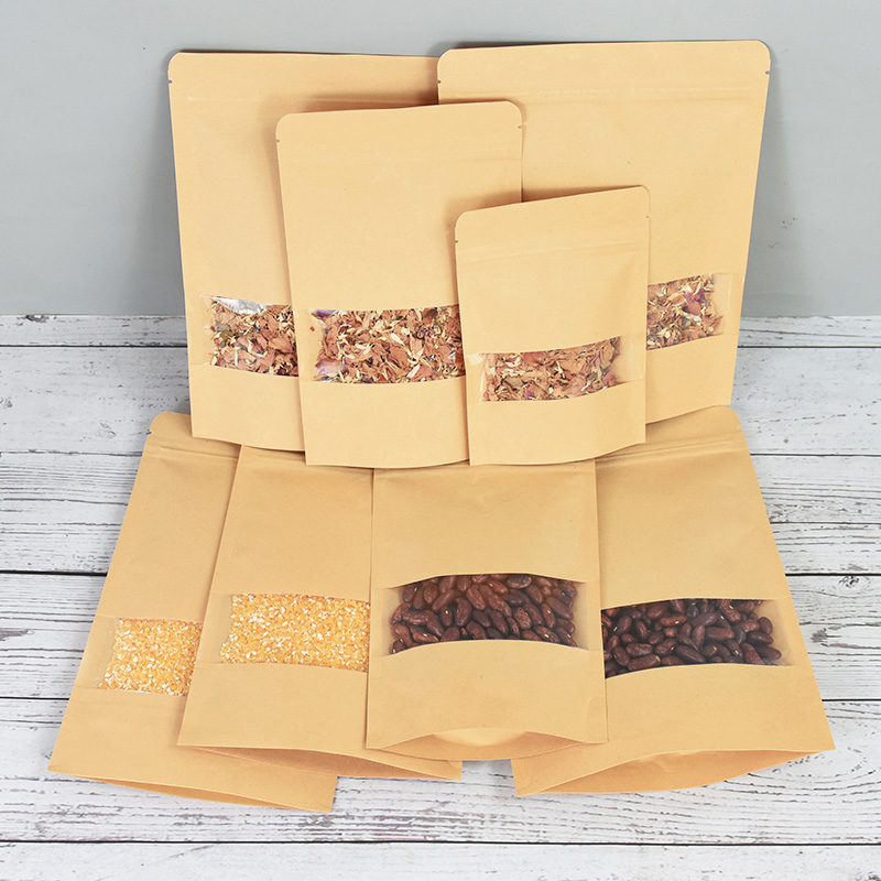 20/50pcs Kraft Paper Zip Lock  - Food Storage Bags Zip Lock Pouch ulasan dan harga