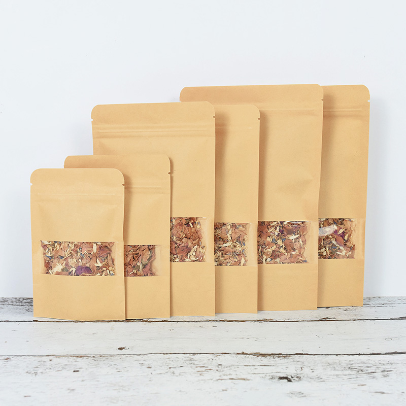 20/50pcs Kraft Paper Zip Lock  - Food Storage Bags Zip Lock Pouch ulasan dan harga