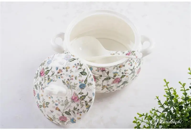 9 Inch, Bone China Tureen for  - Food Storage Of Plants ulasan dan harga