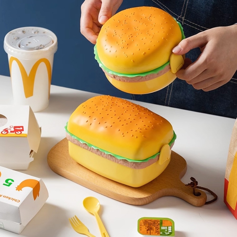 Hamburger Lunch Box Double Tie - Food Storage Kits ulasan dan harga