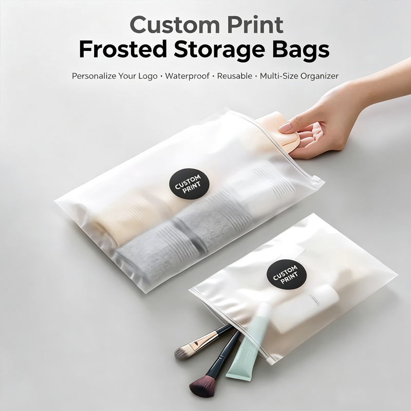 Custom Logo Print Frosted Zipp - Food Storage Of Plants ulasan dan harga