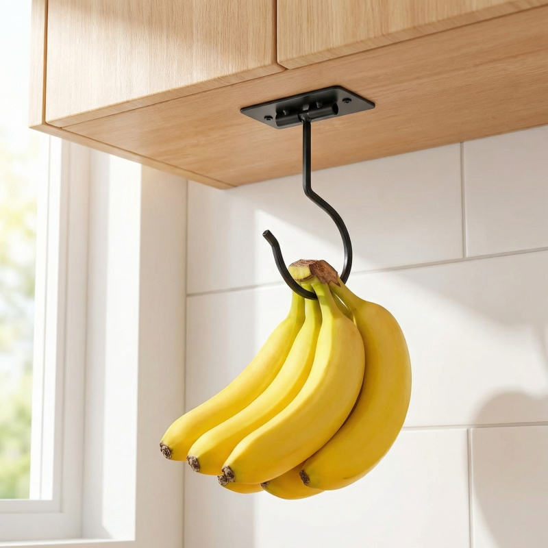 Black Metal Self-Adhesive Bana - Food Storage And Organizer ulasan dan harga